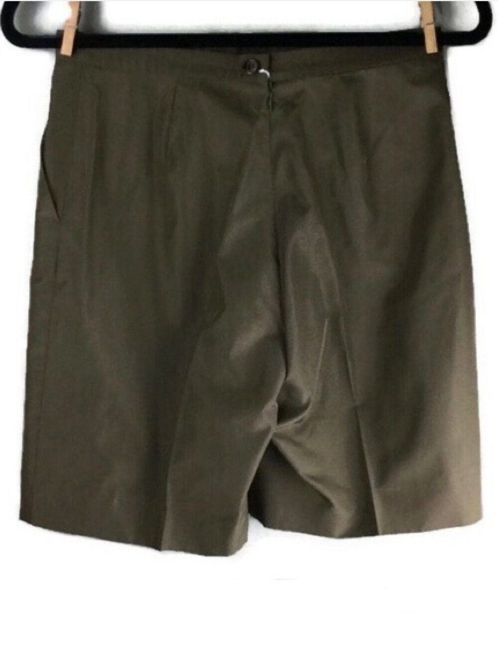 NWT Michael Kors 100% Silk High Rise Creased Front Moss Gree 9" Shorts Size 4